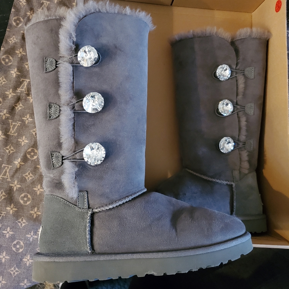 Classic Tall Bailey Swarovski Button UGG Boots